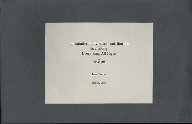 An Infinitesimally Small Contribution to Making Everythng All Right