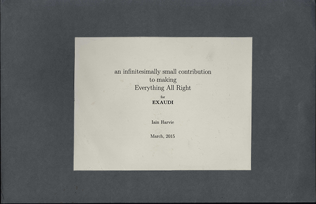 An Infinitesimally Small Contribution to Making Everythng All Right